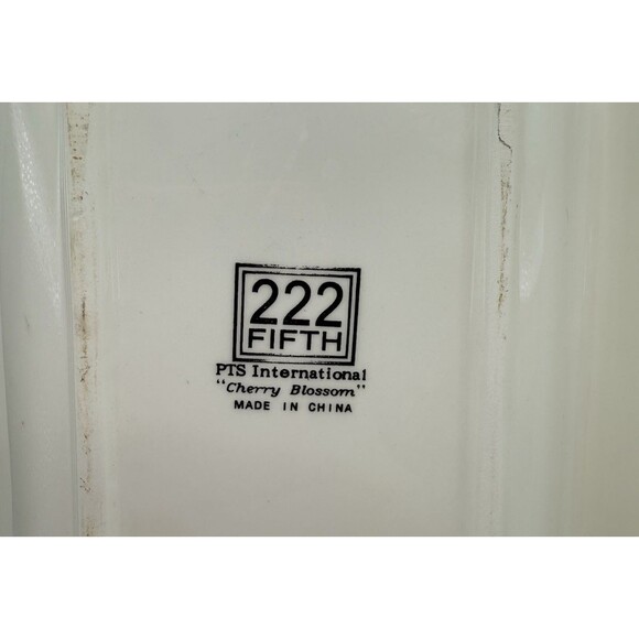 222 Fifth Gold Earth Tones Stoneware Floral Divided Relish Tray or Decor 12x9 - Picture 4 of 9